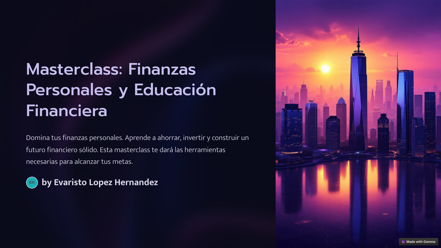 Masterclass Finanzas Personales Y Educacion Financiera